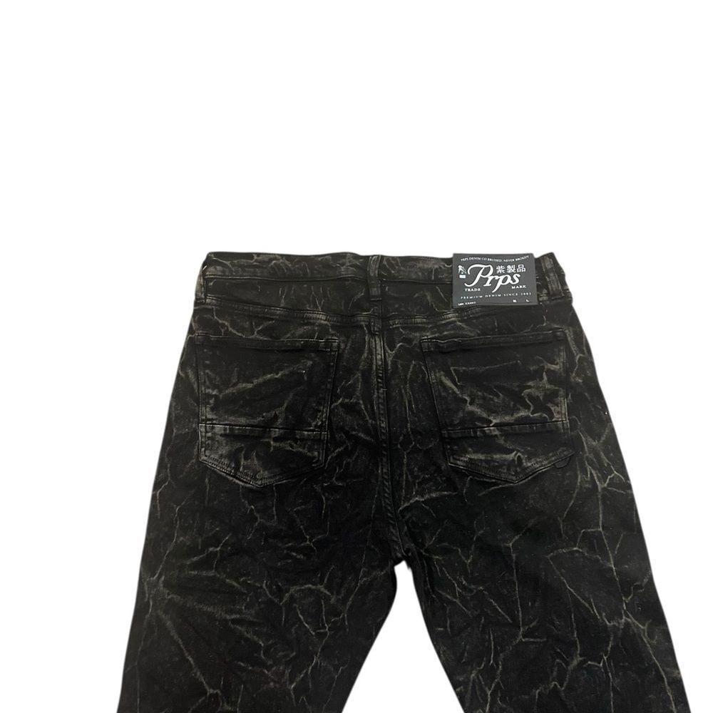 PRPS Men’s Black Marble Coated Jeans Size 36 | Textured Crinkle Finish Denim - Picture 7 of 7